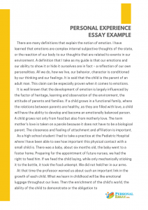 personal experience essay example