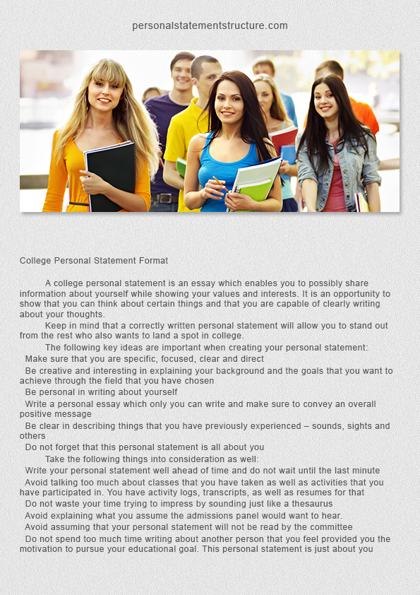 Collage Personal Statement Format