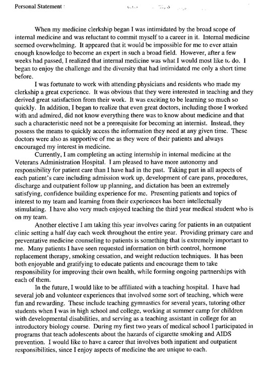 medicine reapplicant personal statement