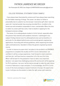 college personal statement essay sample