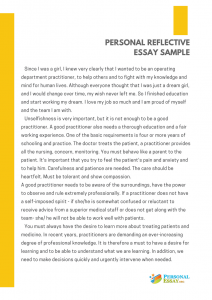 personal reflective essay sample