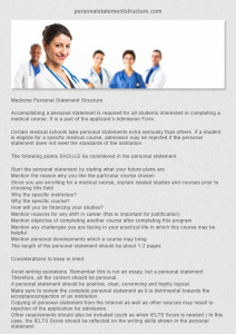 medical personal statement structure