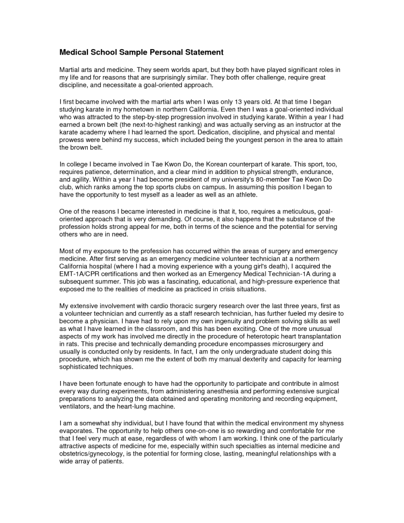 personal statement template for medical school