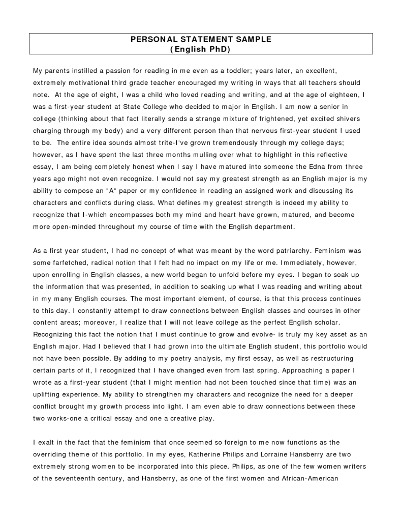 personal statement for postgraduate education