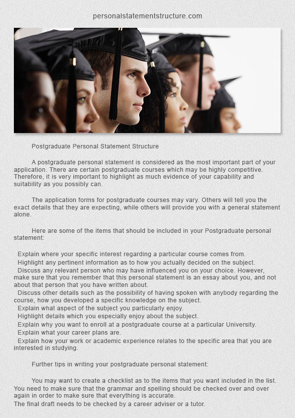 Correct Postgraduate Personal Statement Structure